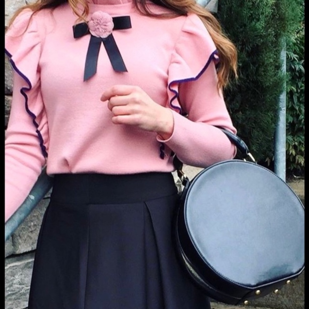 Pink Haley Black Hat Box Satchel Bag - Picture 2 of 5